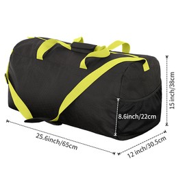 Cotabaty 90L Foldable Travel Bag for All Travel Luggage, Holiday Bag with Multiple Pockets for Men and Women, black / yellow