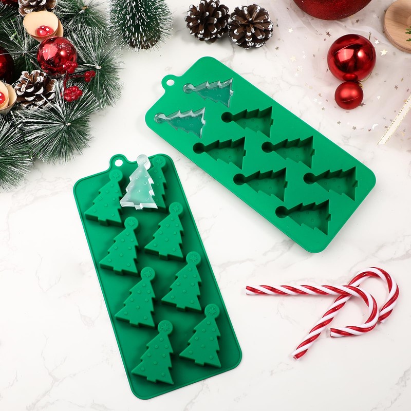 Webake Christmas Tree Silicone Molds for Ice Cube 8-Cavity Christmas