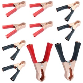 Jiozermi 10 Pcs Insulated Alligator Clips, 50A Heavy Duty Alligator Clamps Electrical Battery Crocodile Clamps for Car Loading Truck Vehicle Boat Battery Electric Test