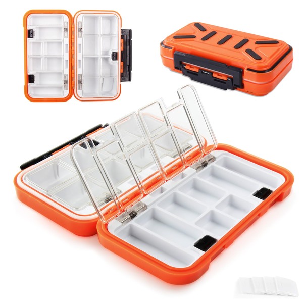 SERfawnCH 16 Compartment Waterproof Portable Double-Sided Yellow Fishing Tackle Box