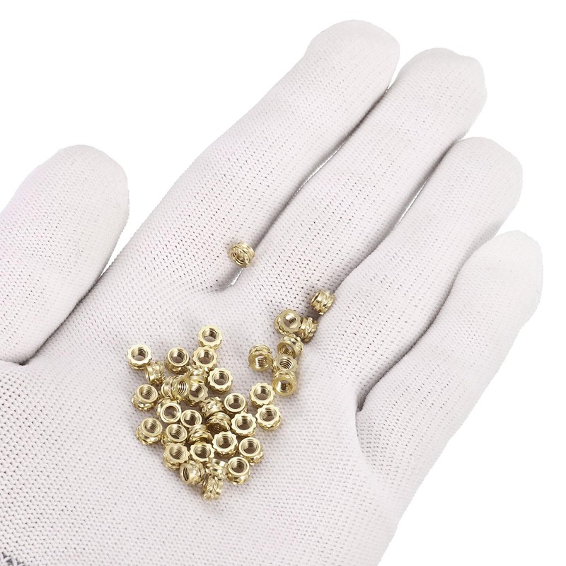 sourcing map Knurled Insert Nuts, 100pcs M3 x 3mm L