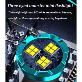 Generic 4PCS Three-Eyed Monster Mini Flash Super Power Flashlight, LED, Waterproof, Rechargeable, Thumb Flashlight, Mini Flashlights, Camping, Hiking