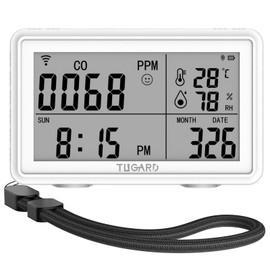 Tuya WiFi Portable Carbon Monoxide&Temperature&Humidity Display,Wireless Digital Hygrometer Indoor Thermometer,Temperature and Humidity Monitor,Carbon Monoxide Detector for Home,Gym,Cellar,Nursery