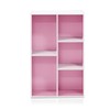 Furinno 5-Cube Reversible Open Shelf, White/Pink 11069WH/PI