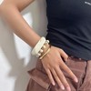 MOEEIJEW Chunky Gold Bracelets for Women Stackable Resin Beaded Bracelets