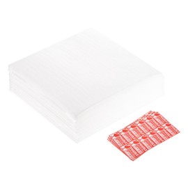 MECCANIXITY Foam Packing Pouches, 50pcs 6.3x6.3 Inch Wrap Bubble Pouches Cushion Foam Packing Supplies White with 36 Fragile Tags for Dishes Furniture Glasses Cups Moving Storage
