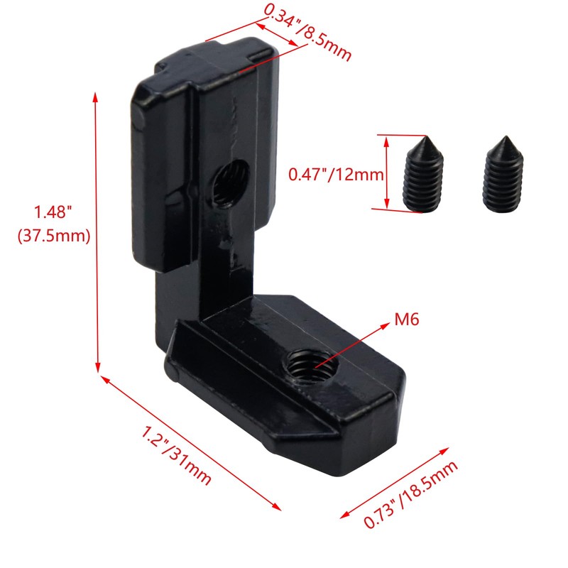 Pastlla 12Pcs 4040 Series L-Shape Corner Brackets Right Angle Interior