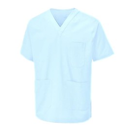 Sky Mens and Womens Hospital Doctors Scrub Tunic Tops, Medical Doctor Uniform, Lightweight Fabric Medical Work Wear, Sky, XL
