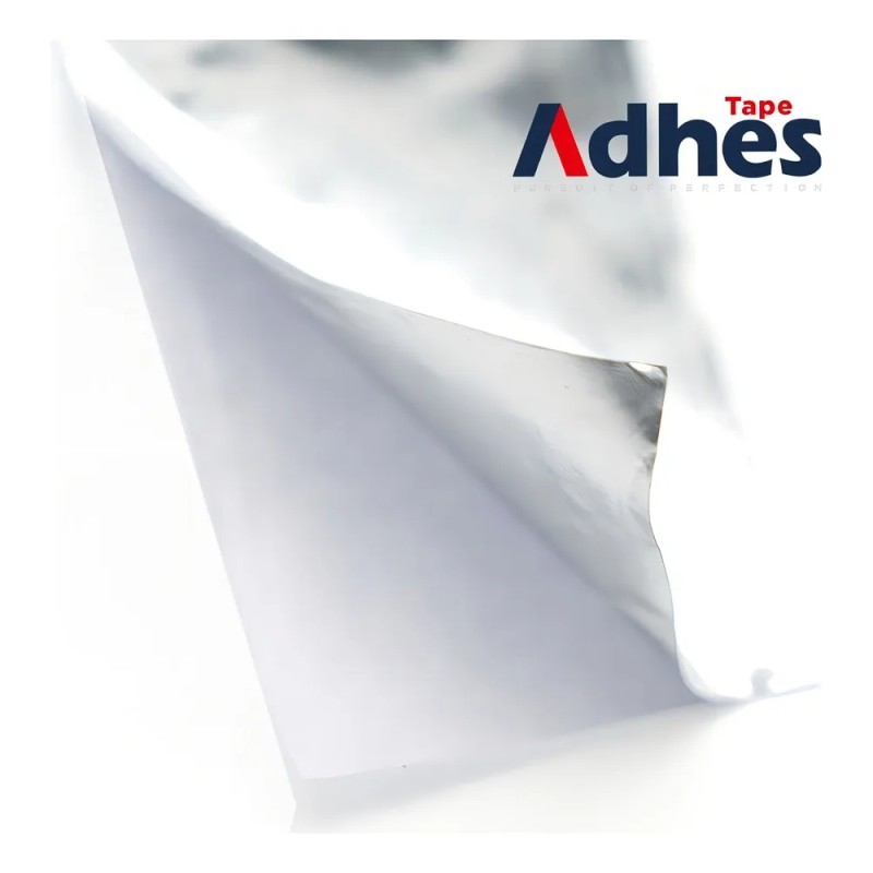 Cinta adhesiva impermeable Adhes A4810HS50 color plateado 10m x 4.8cm