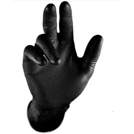 50 Pairs of Nitrile Gloves 0422 Grip Black L (9))