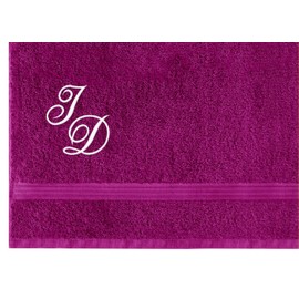 Lashuma Linz Bath Towel Purple Orchid with Monogram Stick 70 x 140 cm