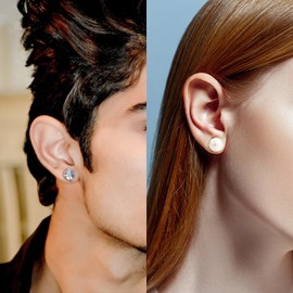 Magnetic Earrings, Pearl Ear Cuff, Women's, Cute: Magnetic Earrings, Simple, Fake Earrings, Fashion Earrings, 0.24 inches (6 mm), 0.3 inches (8 mm), 0.4 inches (10 mm), Silver - Birthday, Anniversary,