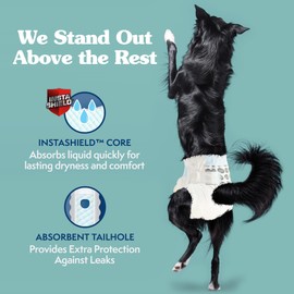 Simple Solution Simple Solution Disposable Dog Diapers, Female Dog Diapers, Puppy Potty Training, Incontinence and Heat Cycle Protection, Medium Diapers for Dogs, 15-23 Inch Waist, 30 Count