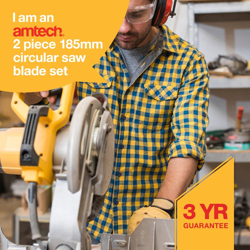 Amtech V5000 2 Piece 185mm Tungsten Carbide Circular Saw Blade