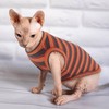 OUOBOB Sphynx Cat Clothes, Breathable Hairless Cat Shirts, Stripe Kitten