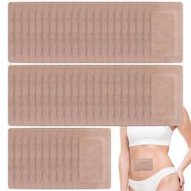 50 Pcs Castor Oil Pack Wraps Pads for Belly Button, Highly Absorbent Disposable Self-Adhesive Patches Accessories Supplies Equipment Tool for Stomach (Skin Color)