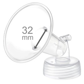 (32 mm, One Flange Clear) - Maymom Wide Neck Pump Part for Spectra S1 Spectra S2 Spectra 9 Plus Breastpump; Incl Wide Mouth Flange (One flange-32mm Flange);Not Original Spectra Flange; Not Original Spectra Baby USA Parts