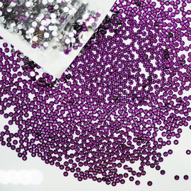 5600pcs Resin Flatback Rhinestones for Crafting, Grape Purple Silver Back, 3mm SS12 Craft Rhinestones Beads, Non-Hotfix Grape Purple Gems Stones Diamonds for DIY Nail Decoration, Tumblers, Mug