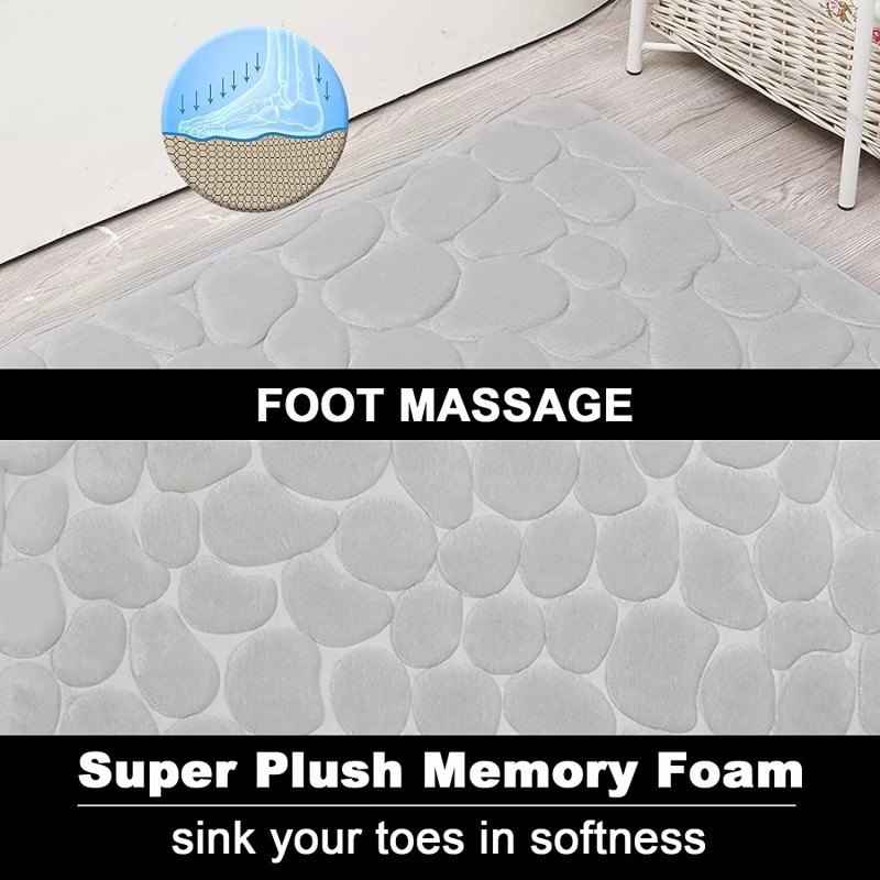 seeti Super Water Absorbent Soft Memory Foam Bath Mat Non-Slip