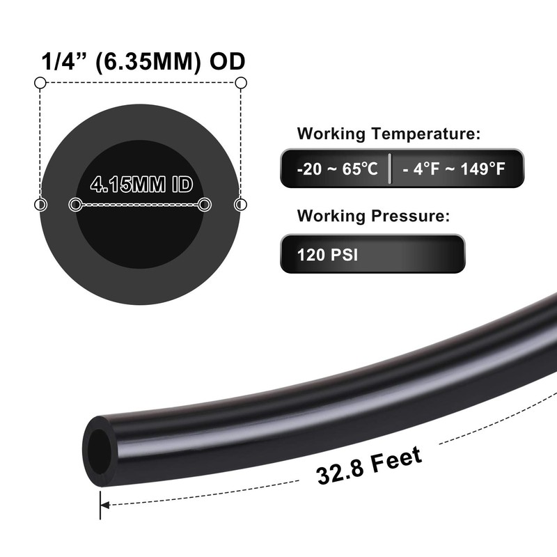 Hromee Air Line Tubing Kit, 1/4 Inch (6.35MM) OD x