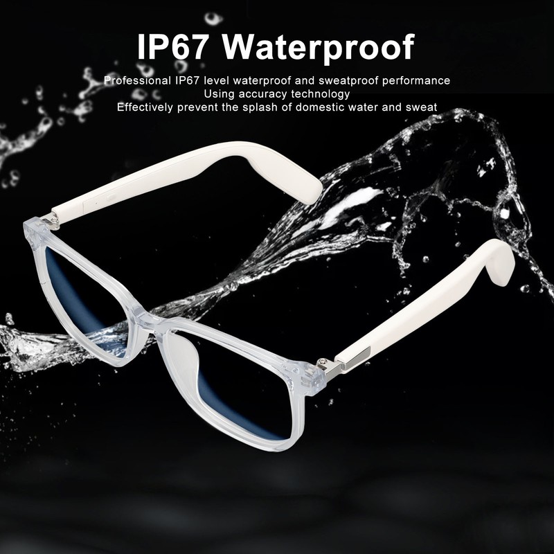 Bluetooth Glasses IP65 Waterproof Blue Light Blocking Touch Control Hands