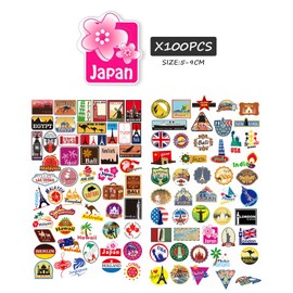 100 Stickers of Famous Buildings, World Landmark Stickers, International Travel Stickers, Waterproof Decorative Stickers, Diary Graffiti Stickers, DIY Decorative Stickers