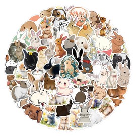 100 Pieces Kawaii Bunny Stickers for Water Bottle|Vinyl Waterproof Decals for Laptop Skateboard Phone Car Decals for Teens Adults for Party Favors Supplies Decor (Cute Rabbit Stickers)