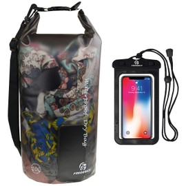 Waterproof Dry Bag - Transparent Lightweight Dry Sack with Strap, Seals and Waterproof Case - Float on Water - Keeps Gear Dry for Kayaking, Beach, Rafting, Boating, Hiking, Camping (Gray) 5L
