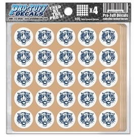 Tiger Award Decals Bengals Cats Thick mil Vinyl 1-1/8" Diameter (100 Decals) Stickers, Football, Baseball, Softball, Lacrosse, Hockey, Coaching, Motivation, Game and Practice (Navy on White)
