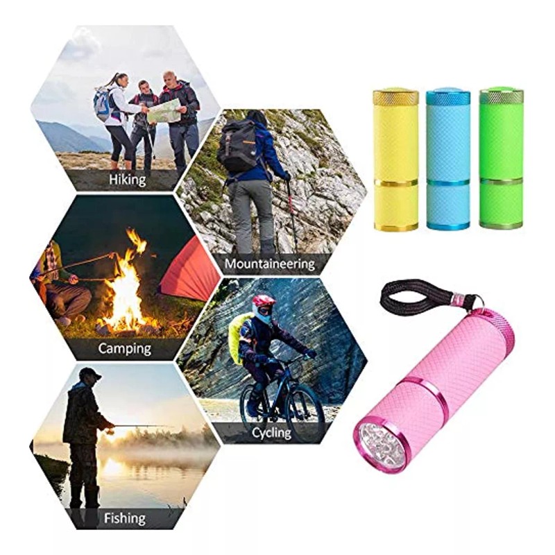 Rocutus 4 Piezas Mini Linterna Led Uv Lámpara Para Uñas