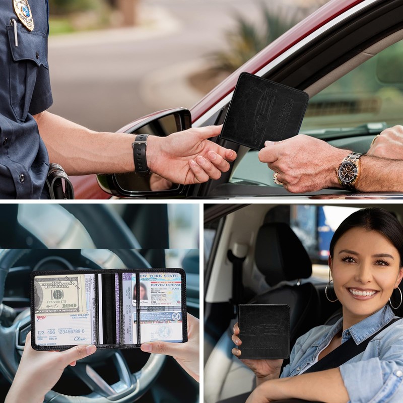 Peisicne Car Registration and Insurance Holder, Vehicle Glove Box Car