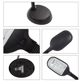 Bedford Home Floor Lamp - Full Spectrum Natural Sunlight Lamp with Bendable Neck - Reading, Craft, Studying, and Esthetician Light (Black)