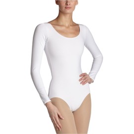 Capezio Women's Cotton Classic Long Sleeve Leotard,White,Medium