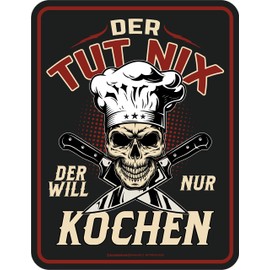 Decorative Tin Sign Gift for Chefs - Der tut nix-der Will nur Kochen