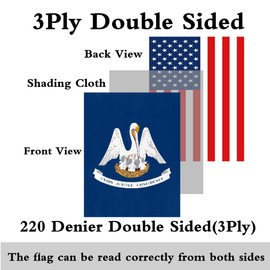 ACWIPT 2 in 1 Louisiana State and America USA Garden Flag 12x18inch,220D Sturdy Nylon Flag,LA Garden Flags. (LA)