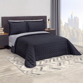 Elefantito Hogar Edredon King Size Ligero Con Juego De Sabanas Risoni Negro