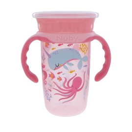 Vaso con Borde 360° - con Asas Removibles Unicornio marino/Rosa