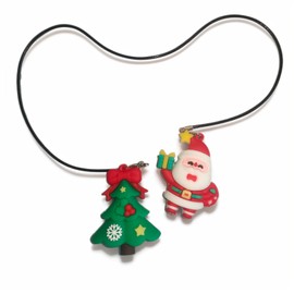 LXQTAO Car Pendant Interior Rearview Mirror Charm - Festive Christmas Theme, Adorable Size, Multi-Purpose Decor Car Hanging Ornament (Santa and the Christmas tree)