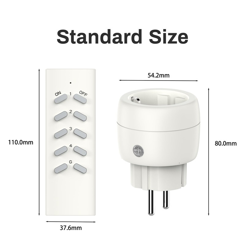 UCOMEN Radio Sockets with Remote Control, 5 Sockets with 2