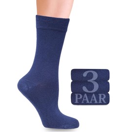 3 Pairs Bamboo Lycra Socks for Women - Comfort Stitching at the Base of the Toe Nails for Business and Leisure, navy
