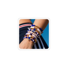 CSIYANJRY99 Game Day Bracelets for Women Football Mom Accessories Gameday Outfits Red Black Blue Heishi Beaded Stretch Sports Game Team Stacking Bracelets (Blue)