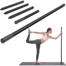 Qonutoci Yoga Stick 5 ft Stainless Steel, Adjustable Stretching Equipment, Sturdy and Strong, for Mobility, Flexibility, Exercise, Stretching, Physical Therapy, Pilates, Balance Fitness-Access