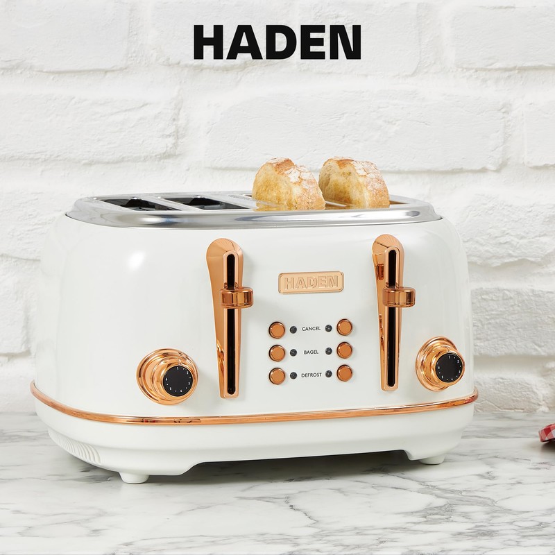Haden Heritage 4 Slice Wide Slot Stainless Steel Toaster with
