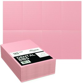 Pruvade Dental Bibs - 125 Pack Adult Disposable Bibs for Dentist, Eating, Tattooing - 13" x 18" - 3-Ply Waterproof Medical Sheets for Piercing, Tattoo Table Station, Nail Techs, Patient Hygiene- Pink