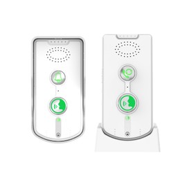 Decdeal Intercom Doorbell System Full Duplex Communication 500m/1640ft Long Range Rechargeable Home Security Doorbell System Smart Intercom Doorbells (White)
