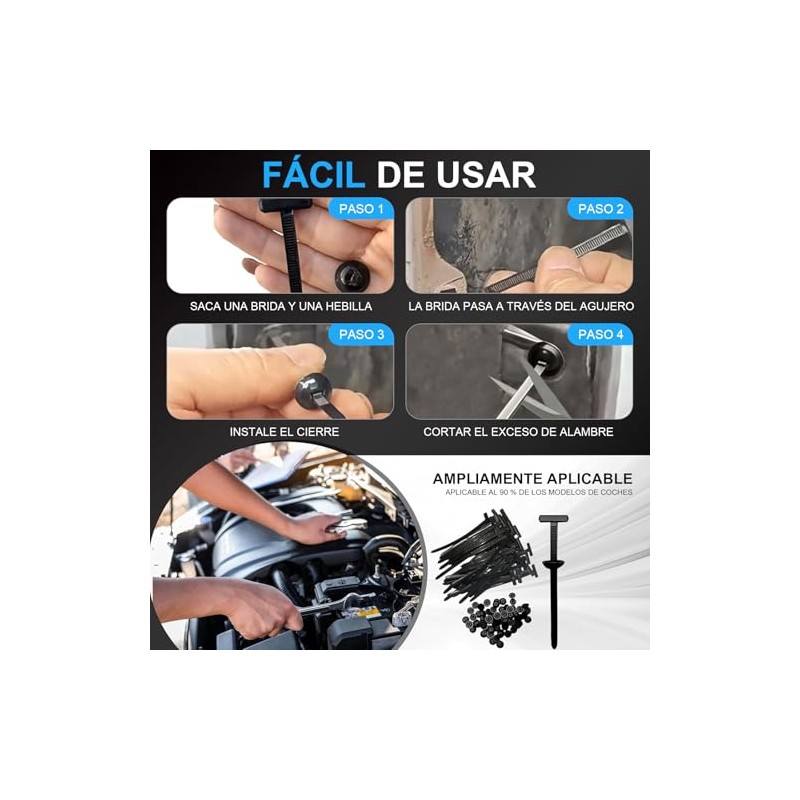 Cinchos de Plastico, Bridas de Plastico para Electricidad, para Oficina,Hogar,Exteriores