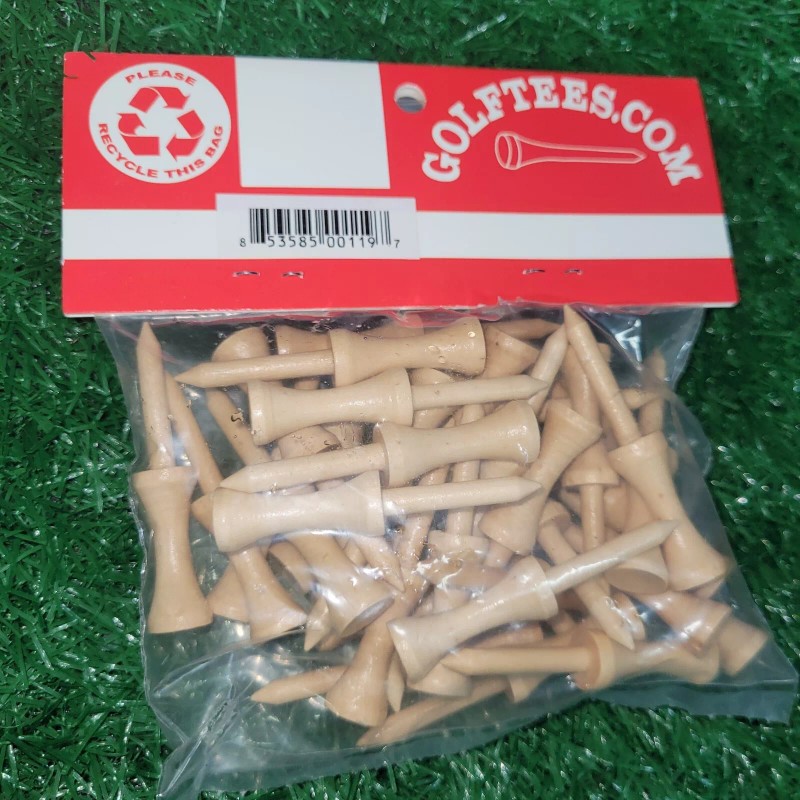 Step Tees Golf Tees 2 1/8" Hardwood Brown 5 packs