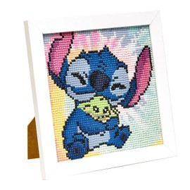 LAISU Diamond Painting with Wooden Frame, Small 20 x 20 cm Cartoon 5D Diamond Painting Pictures for Children from 6 Years, Teenagers and Adults Beginners, DIY Mosaic Making Kit Art Craft Set