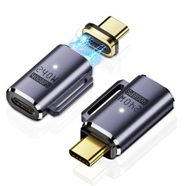Puiseno 2 Pack 240W Magnetic USB-C Adapter Straight USB 40Gbps 40Gbps Support 8K@60Hz Video Display for Thunderboard 4/3, MacBook Pro/Air and More Type C Devices
