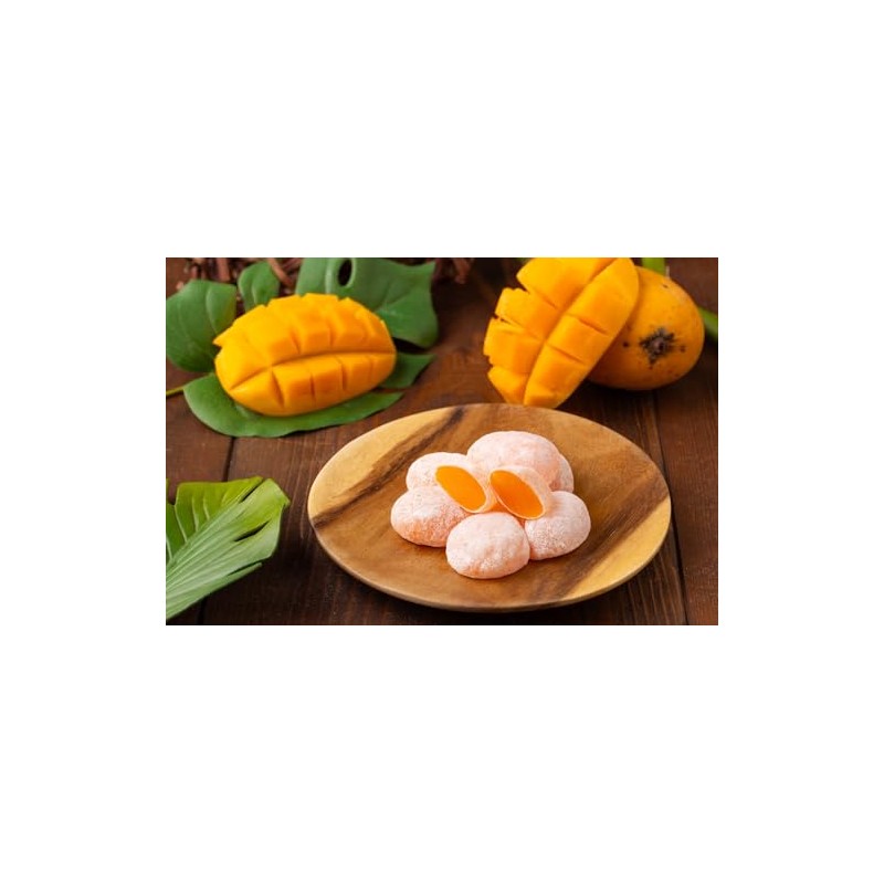 Mochi Mango Traditional Japanese Rice Cakes, 130g, Soft Chewy Wagashi